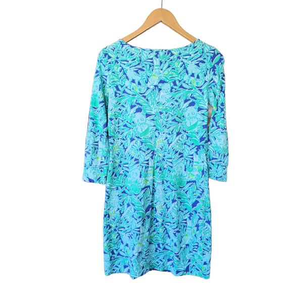 Lilly Pulitzer Marlowe Mini Shift Dress Koala of the Wild Poolside Blue XS - Picture 11 of 12